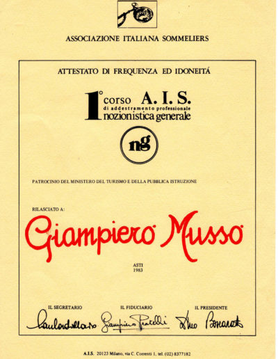 Attestato sommelier